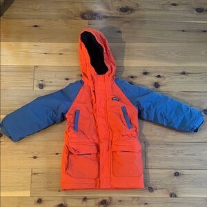 Lands' End Orange and Gray Hooded Ski Jacket
